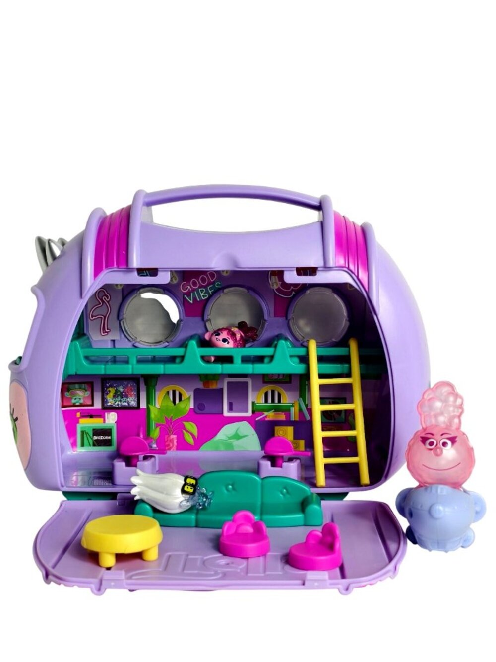Dreamworld Trolls Band Together Mineez Playset Glitter Mini Figures Display Case